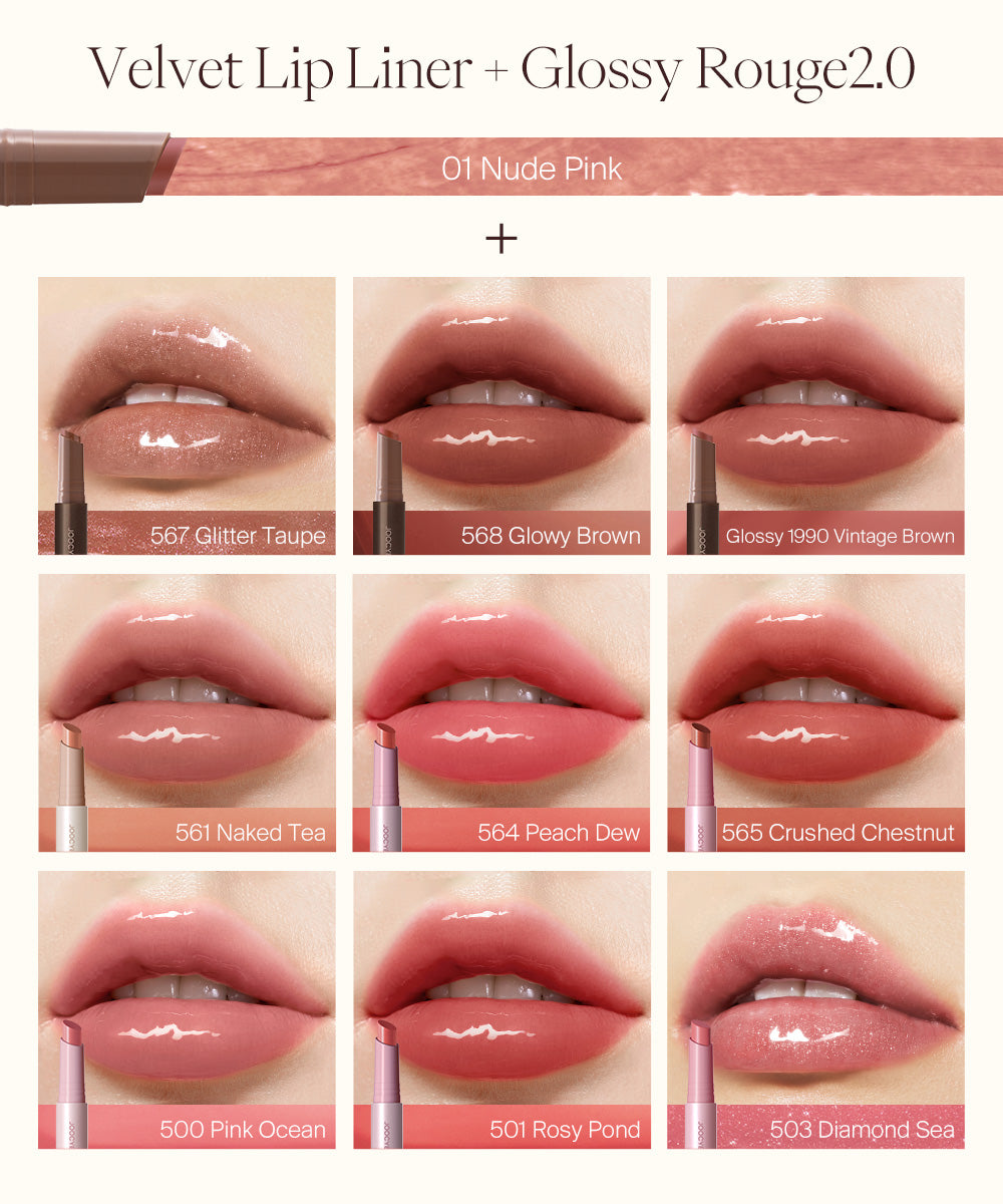 JOOCYEE Glossy Rouge 2.0 & Velvet Lip Liner Duo